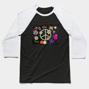 Retro Hippie Peace Baseball T-Shirt